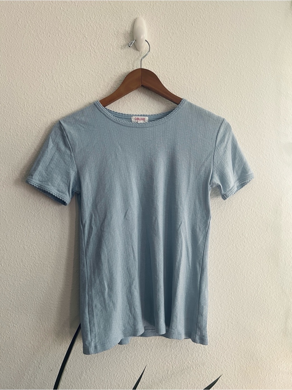 Goldie LeWinter Cotton Pointelle T-Shirt (S)